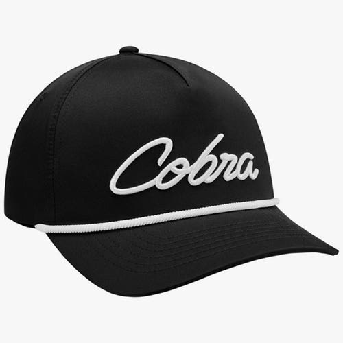NEW 2024 Cobra Script Black/White Adjustable Snapback Golf Hat/Cap