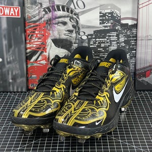 Nike Alpha Huarache Elite 3 Low PRM “Black Gold” Men’s Sz 12 Baseball Cleats NEW
