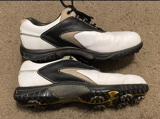 Men's FootJoy Contour Series Golf Shoes 54174 White Brown Leather Size 9.5 Wide