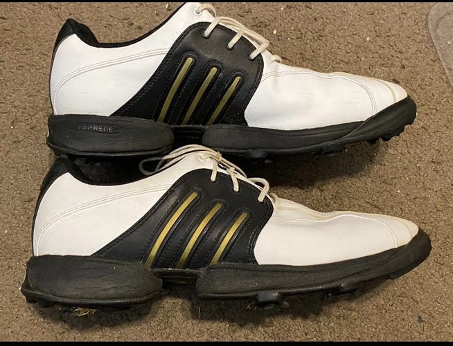 Adidas Tour Traxion Golf Shoes Spikes Men's Size 11 738225 White Black