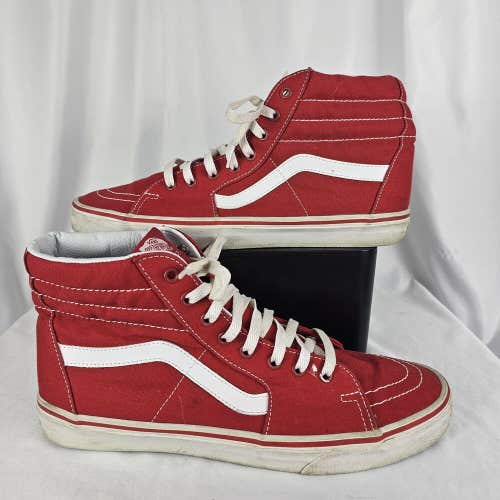 Vans Sk8-Hi Racer Red Men’s Size 12 Suede and Canvas Skate Casual Sneakers