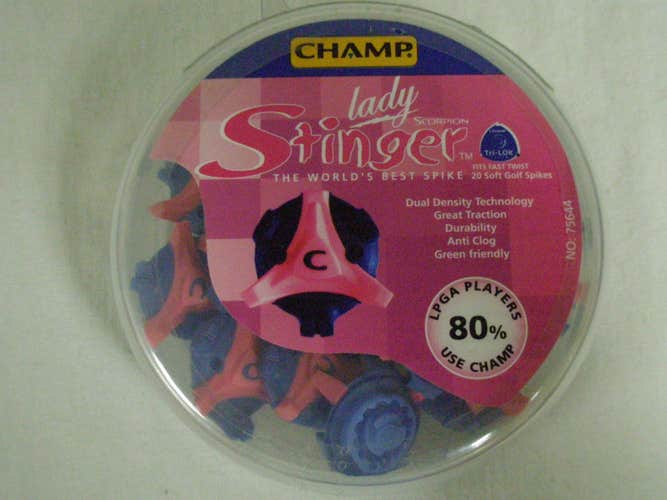 Lady Stinger Champ Spikes 20 Cleat Set (Tri-LOK) w/ Golf Shoe Wrench NEW