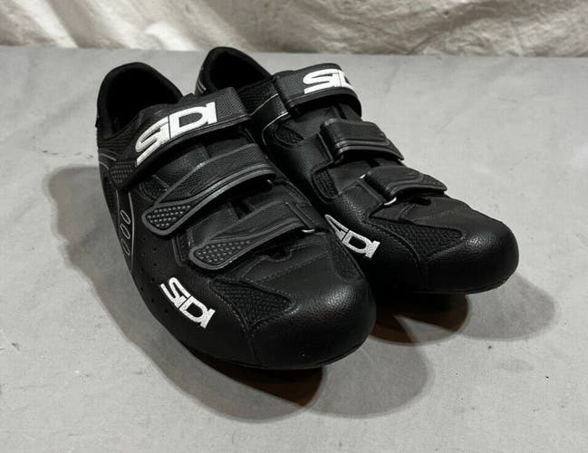SiDI Zeta Mesh Black Leather Cycling Bike Shoes SPD Cleats EU 47 US 12.5-13