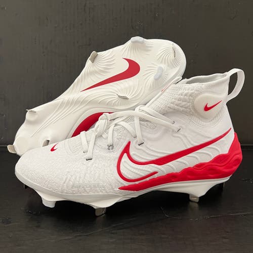 (Size 11.5) Nike Alpha Huarache NXT 'White Red' Metal Baseball Cleats