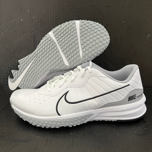 (Size 11.5) Nike Alpha Huarache Varsity 4 'White Wolf Grey' Turf Shoes