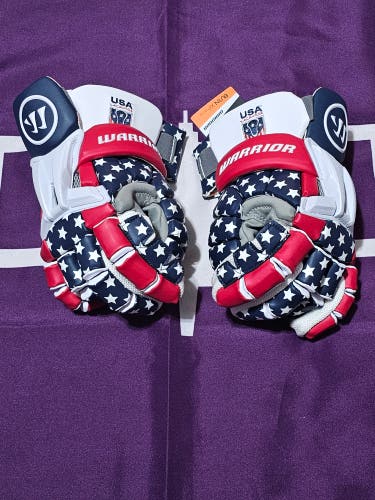 New Team USA Warrior Burn XP Lacrosse Gloves 13"