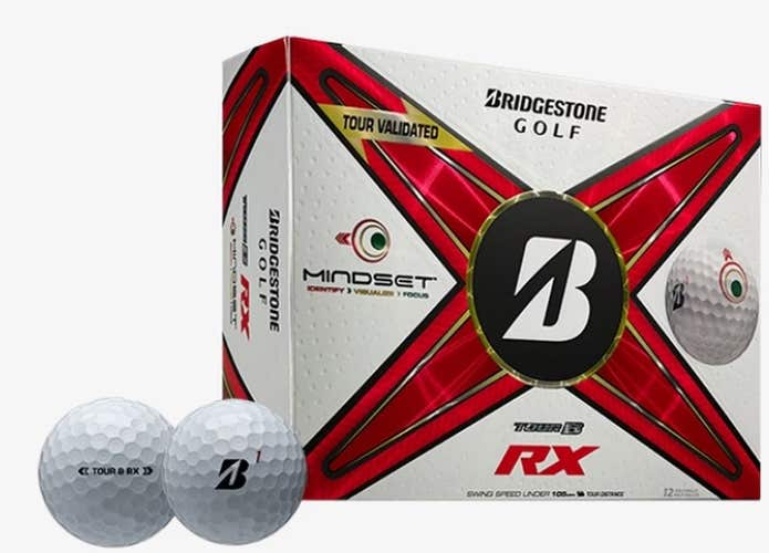 Bridgestone Tour B-RX Mindset Golf Balls (White, 12pk) 1 Dozen  2024 NEW