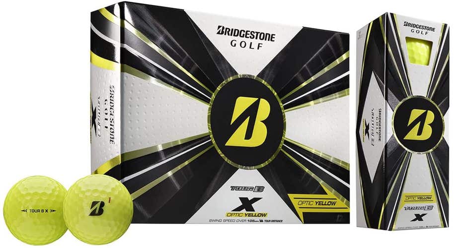 Bridgestone Tour B-X Golf Balls (12pk, Optic Yellow, 2022) NEW