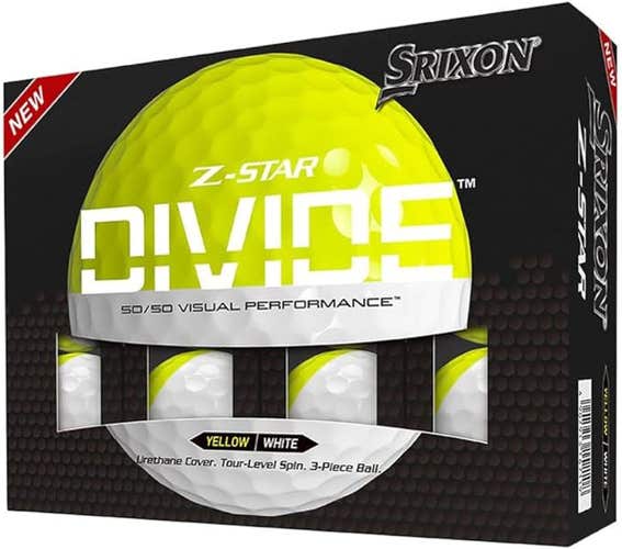 Srixon Z-Star Divide Golf Balls (White/Yellow, Spinskin, 12pk) 2023 NEW