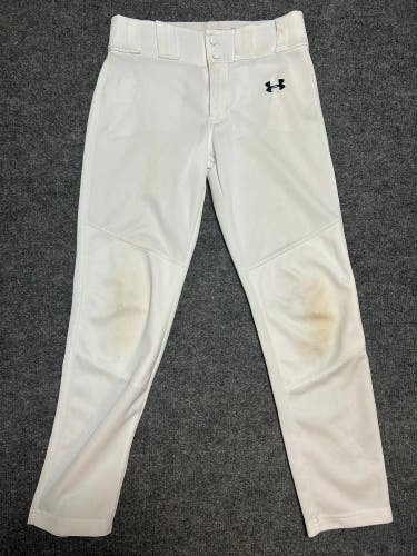 White Used Medium Under Armour Game Pants