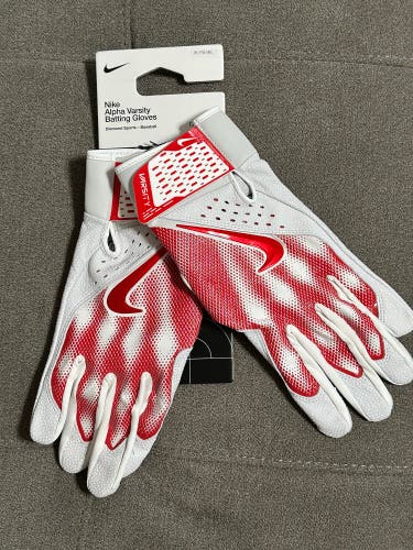 Nike Red Alpha Varsity Batting Gloves XL
