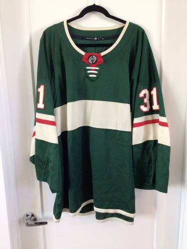Minnesota Goalie cut Green Jersey