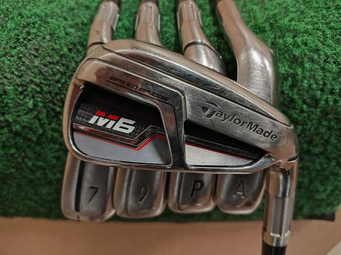 Taylormade M6 Golf Iron Set 6-PW,AW Graphite Shaft Stiff Flex No 8 Iron