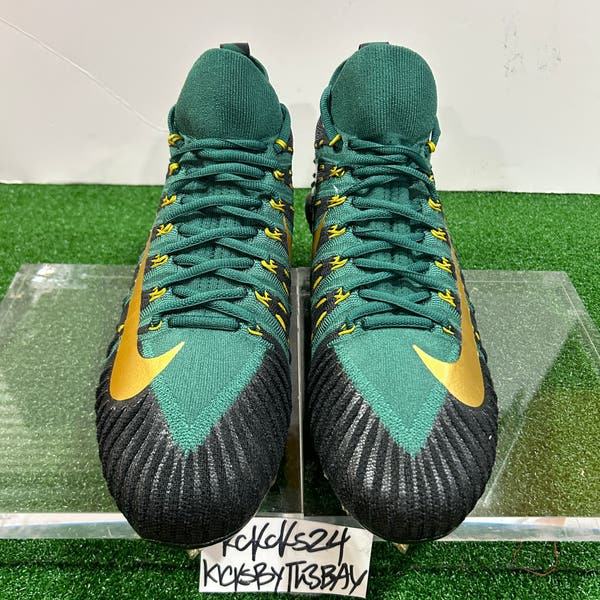 Nike Alpha Menace Elite TD Football Cleats Green Gold Size 10 Mens