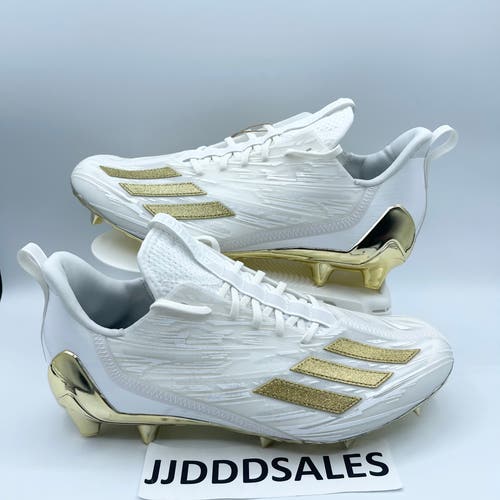 Adidas Adizero Football Cleats White Gold Metallic GX5122 Men’s Size 10 NWT