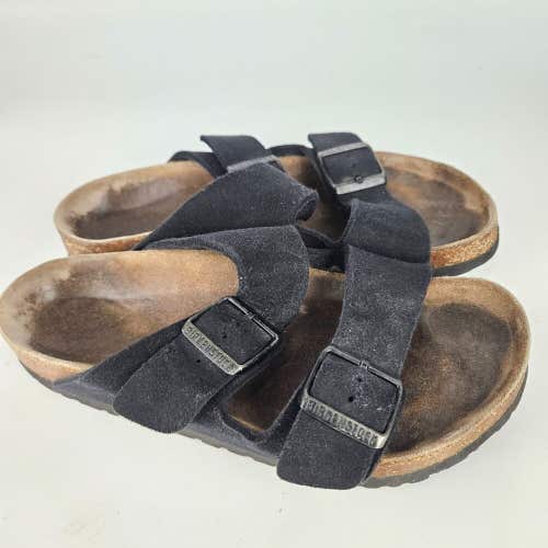 Birkenstock Arizona Soft Footbed Black Suede Sandals Women's Size: 38 / 7