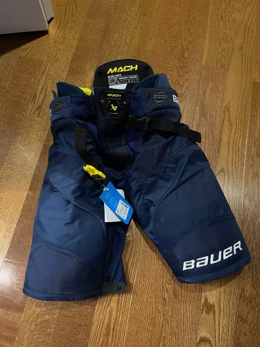 New Bauer Mach Hockey Pants Navy Junior Medium