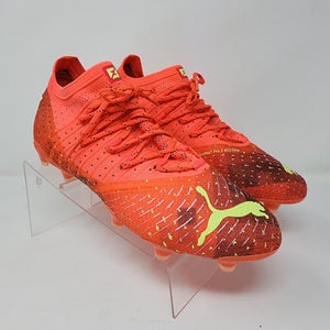 Puma Soccer Cleats Mens 8 Orange FuzionFit Evo Knit ACZ Elite Fearless Logo