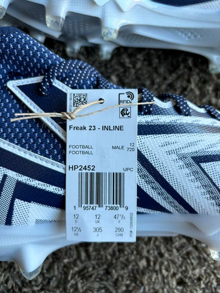 Adidas Freak 24 INLINE White/Navy Blue Football Cleats Size 12.5