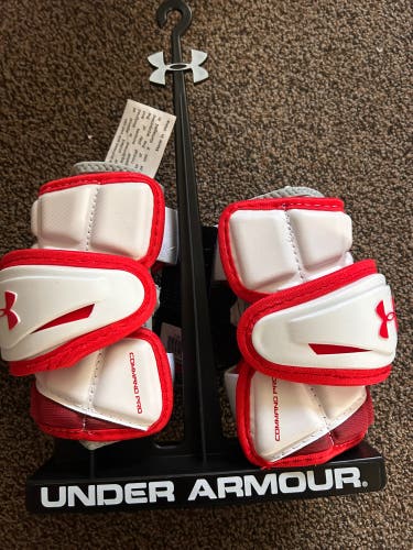 New Under Armour Command Pro 3 Arm Pads RED LAX LACROSSE SMALL NWT