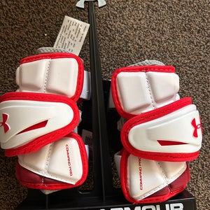 New Under Armour Command Pro 3 Arm Pads RED LAX LACROSSE MEDIUM NWT
