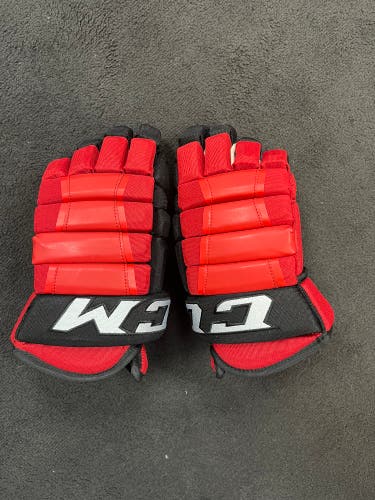 CCM HG97 Pro stock 14” red black and white hockey gloves new