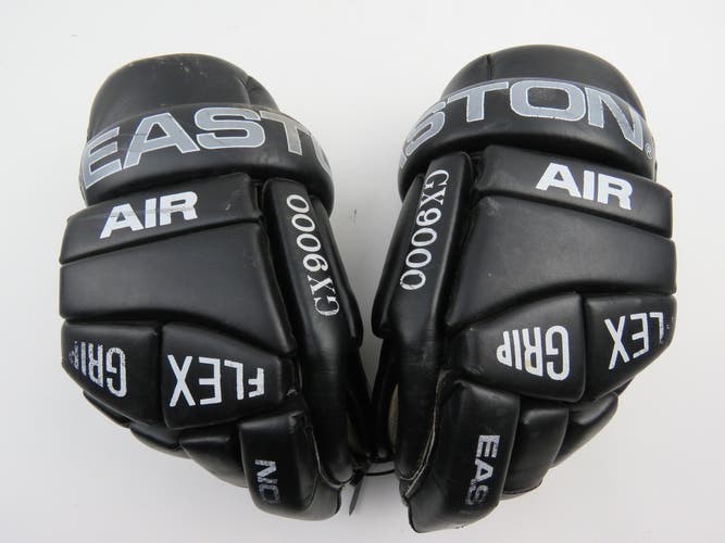 Vintage Easton AIR GX9000 Leather Hockey Gloves Flex Grip Size 14" All Black