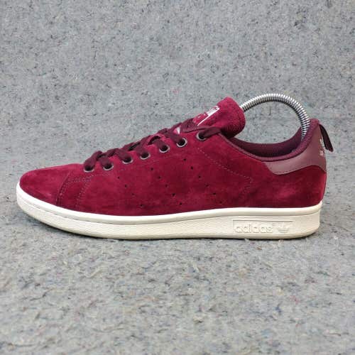 Adidas Stan Smith Mens 8 Shoes Suede Sneakers Low Top Burgundy Red Lace Up