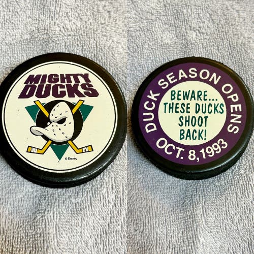 Vintage 1993 Anaheim Mighty Ducks Season Opener Commemorative Hockey Puck