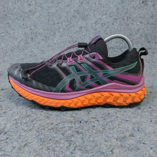 Asics TRABUCO MAX Trail Running Shoes Womens 9.5 Black Purple Orange Hiking