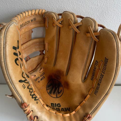 Big Mcgraw Brown Leather Right Hand Throw Baseball Glove Super Flex Pro Lock 174