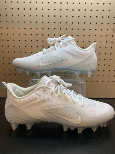 Size 13 Nike Alpha Huarache 8 Elite Low Mens Lacrosse Cleats White
