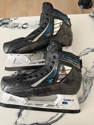Used True Regular Width Pro Stock 7.5 Custom Pro Hockey Goalie Skates