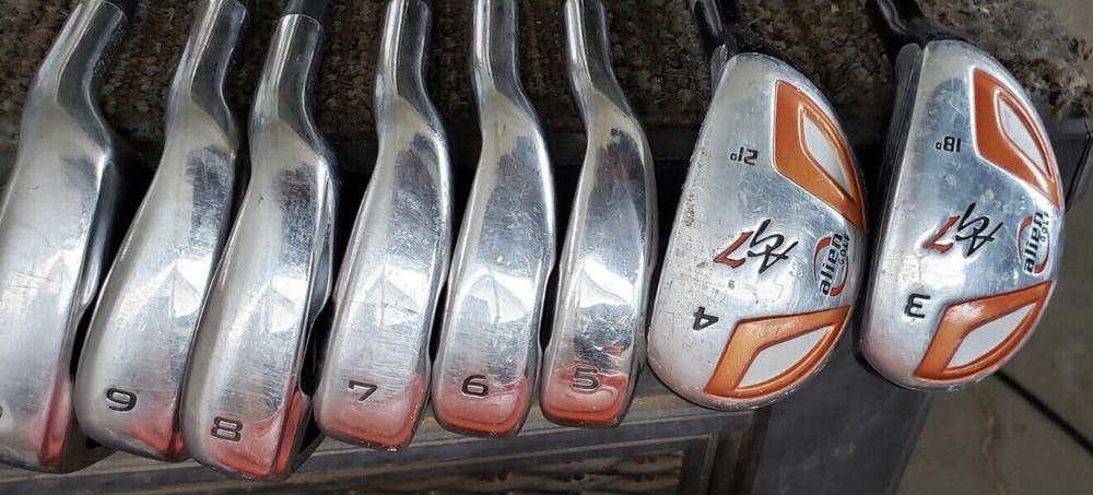MEN'S ALIEN AQ7 GOLF SET 5-PW PLUS 3 & 4 HYBRIDS ALL EXCELL NEAR PERFECT COND