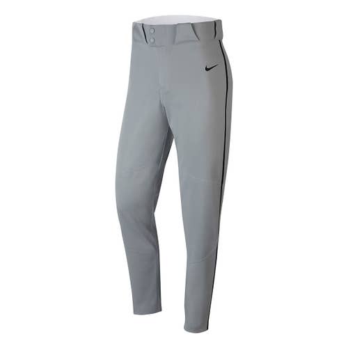 Nike Men's Vapor Select Piped Baseball Pants Gray Navy Blue Stripe Size Medium