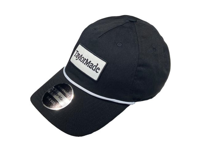 NEW TaylorMade Vintage 5 Panel Rope Black Adjustable Snapback Golf Hat/Cap