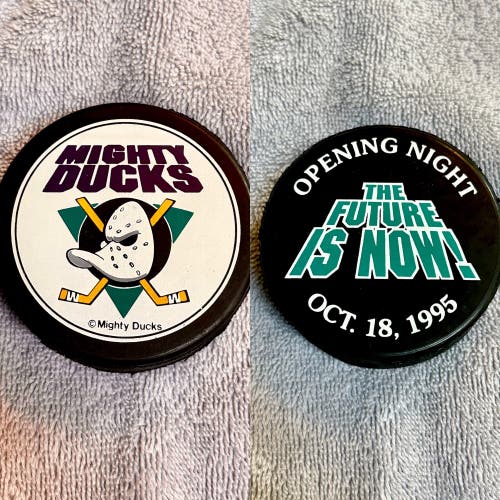 Vintage 1995 Anaheim Mighty Ducks Season Opener Commemorative Hockey Puck