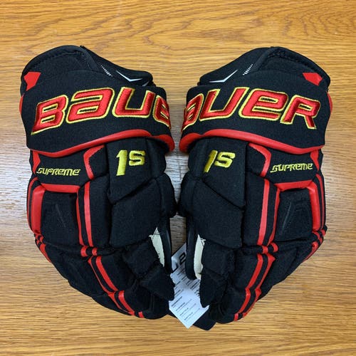 Bauer Supreme 1S Pro Stock Hockey Gloves 13” Black/Red/Yellow