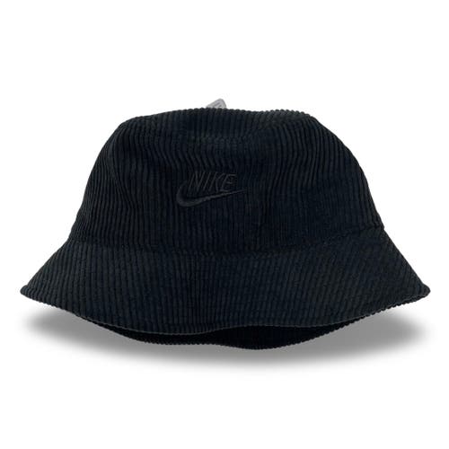 Nike Apex Corduroy Black Bucket Hat Size Medium (FB5385-010)