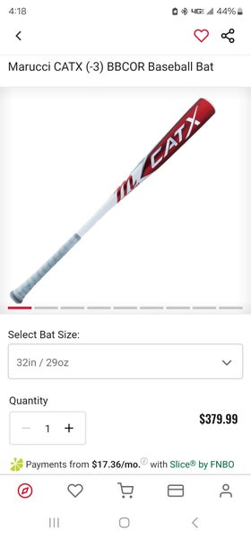Used BBCOR Certified Marucci CAT X Bat (-3) 29 oz 32"