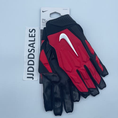 Nike D-Tack 6.0 Padded Lineman Football Gloves Red Black GF0655-988 Men’s XL NWT