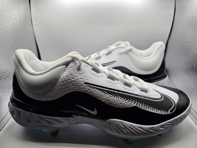 Nike Alpha Huarache Elite 4 Black White Baseball Cleats FD2745-101 Men Size 11.5