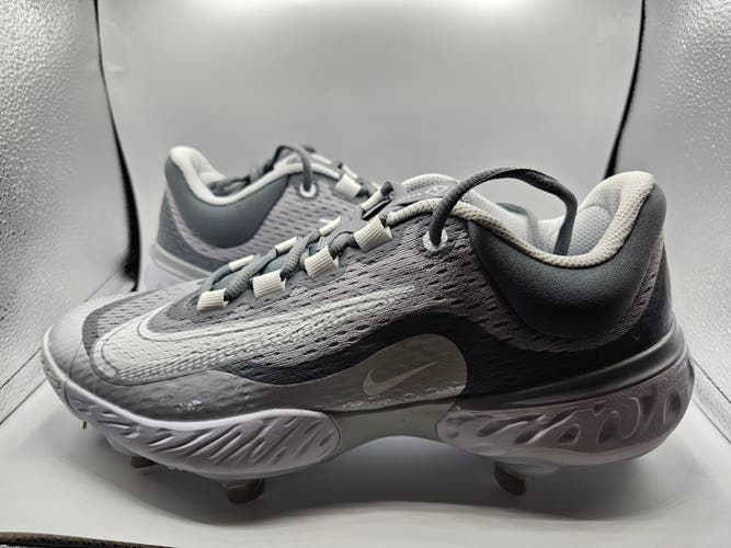 Nike Alpha Huarache Elite 4 Low 'Wolf Grey White' Baseball Cleats Mens Size 8