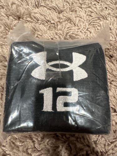 Black UA wristband - with Number  12 embroidered