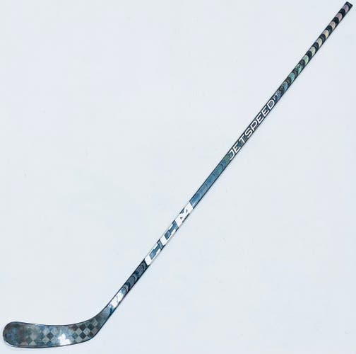 Nathan Mackinnon Silver CCM Jetspeed FT5 Pro Hockey Stick-RH-P90 (Gloss Finish)-95 Flex-Grip