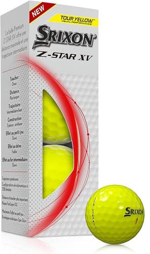 Srixon Z-Star XV Golf Balls (Tour Yellow, Spinskin, 3pk) 1 Sleeve 2023 NEW