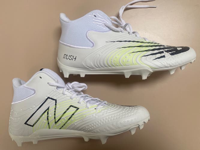 White Men's Molded Cleats Mid Top Rush