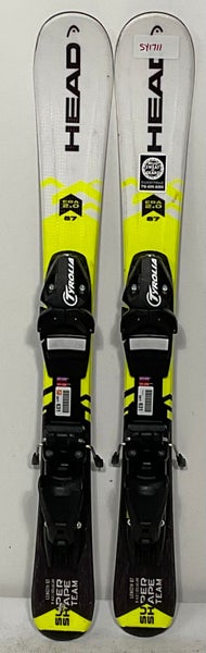 Used Kid's HEAD 87cm SuperShape Team Skis With Tyrolia SymPro 4.5 Bindings  (SY1711)