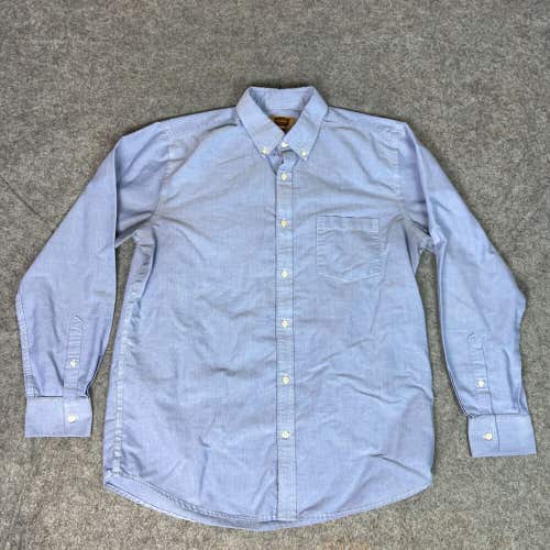 Foundry Mens Shirt Large Tall Blue Button Casual Career Solid Long Sleeve Work A