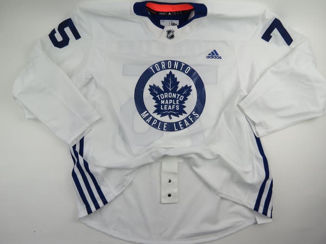 Adidas Toronto Maple Leafs Practice Worn Authentic NHL Hockey Jersey White #75 Size 58+